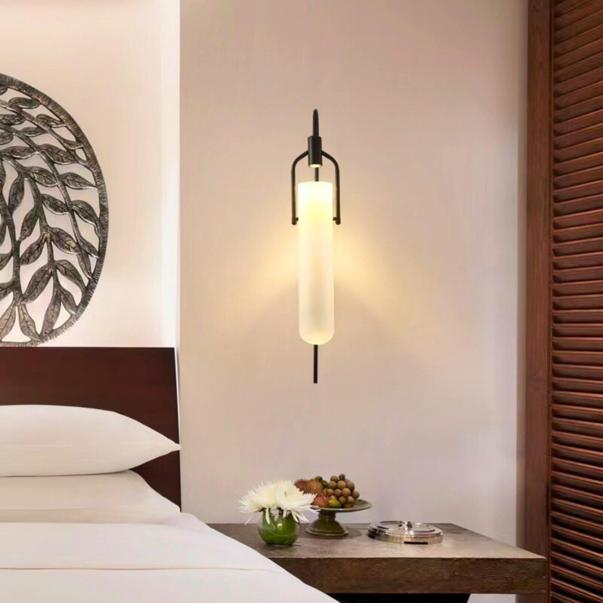 Metal Frame Glass Panel Lamp