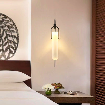 Metal Frame Glass Panel Lamp