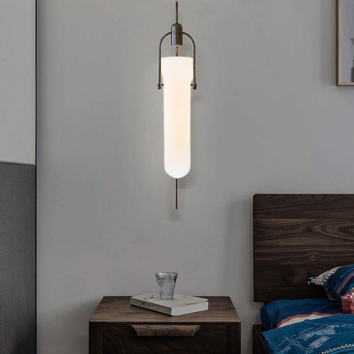 Metal Frame Glass Panel Lamp