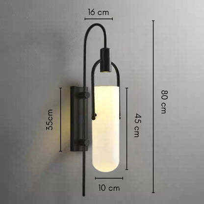 Metal Frame Glass Panel Lamp