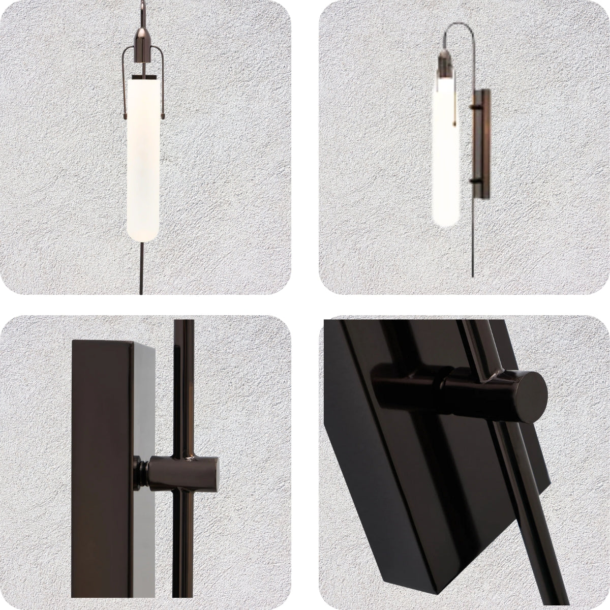 Metal Frame Glass Panel Lamp