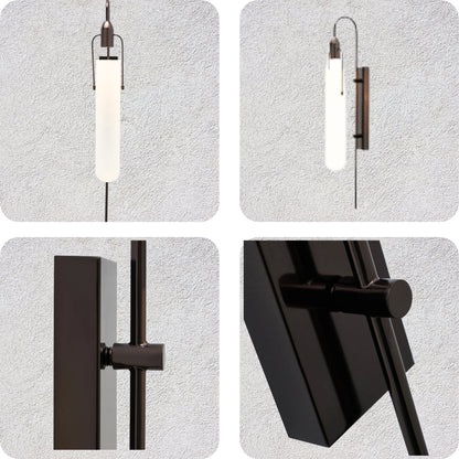 Metal Frame Glass Panel Lamp