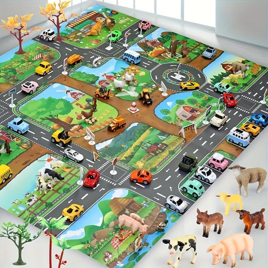 Fun Educational Kids Play Road Mat - Fesara