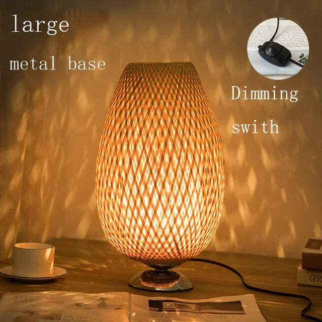 Rustic Bamboo Traditional Table Light