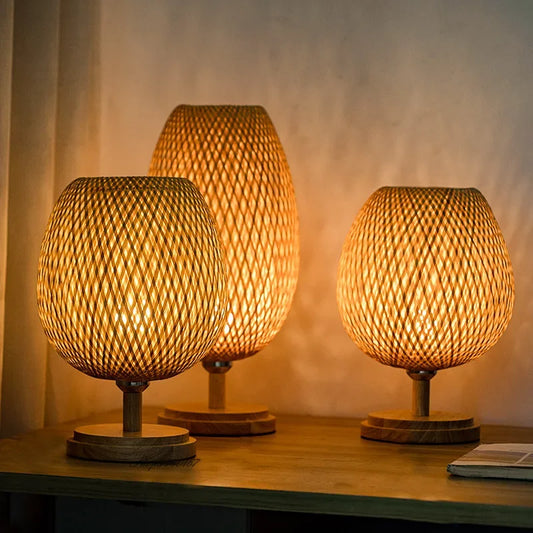 Natural Bamboo Desk Light Lamp - Fesara