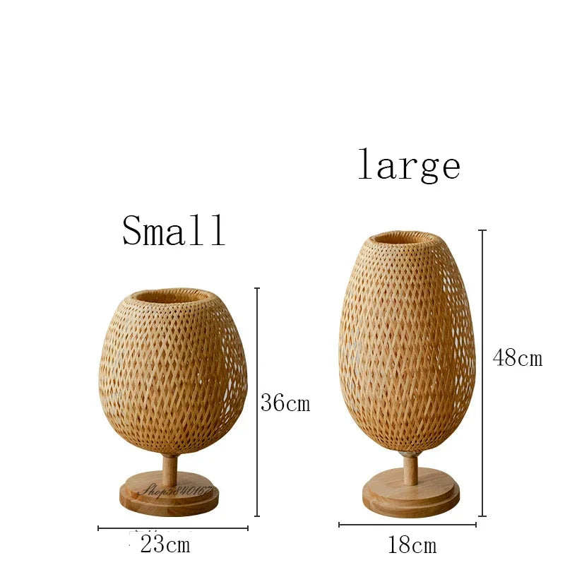 Rustic Bamboo Traditional Table Light
