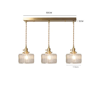 Classic Crystal Drop Pendant Light Glass Shade