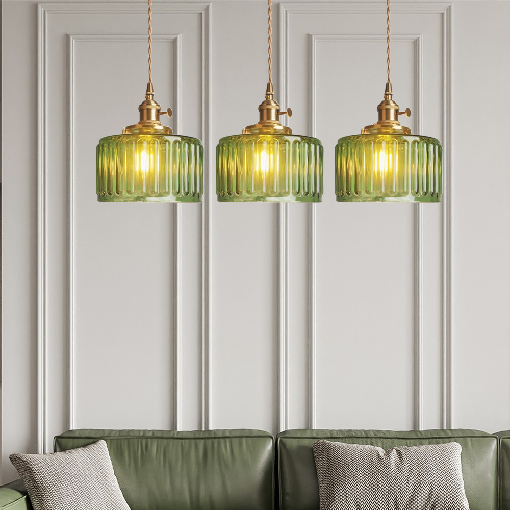 Classic Crystal Drop Pendant Light Glass Shade
