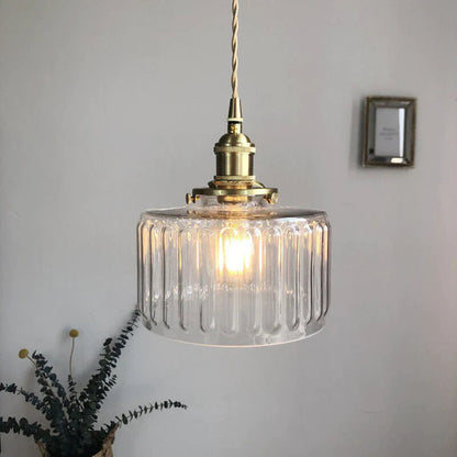Classic Crystal Drop Pendant Light Glass Shade