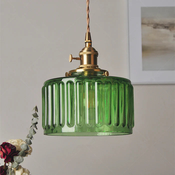 Classic Crystal Drop Pendant Light Glass Shade - Fesara
