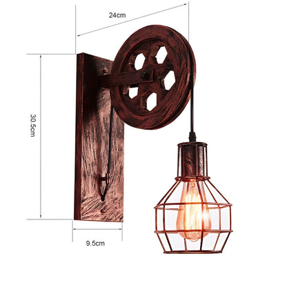 Rustic Metal LED Wall Light – Vintage Industrial Lamp
