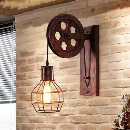 Rustic Metal LED Wall Light – Vintage Industrial Lamp