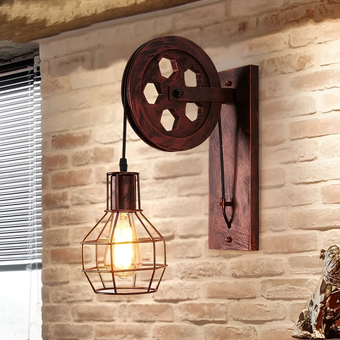 Rustic Metal LED Wall Light – Vintage Industrial Lamp