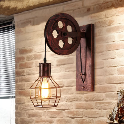 Rustic Metal LED Wall Light – Vintage Industrial Lamp