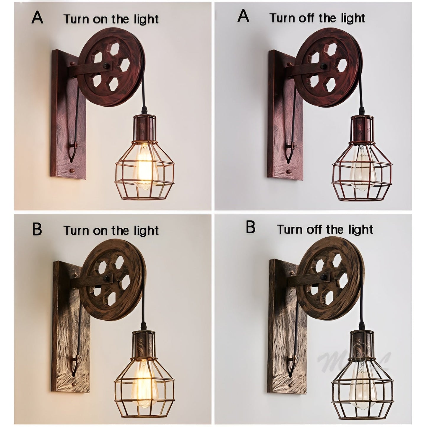 Rustic Metal LED Wall Light – Vintage Industrial Lamp