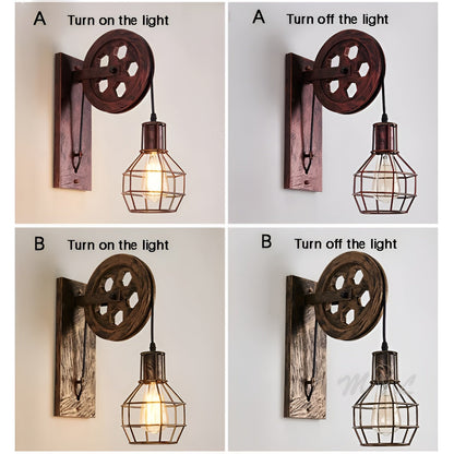 Rustic Metal LED Wall Light – Vintage Industrial Lamp