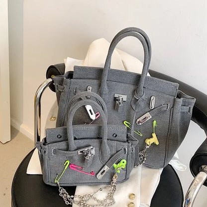 Vintage Distressed Denim Crossbody Bag 2025 Spring Summer Boho Chic Shoulder Purse for Women - Funny Ripped Designer Handbag 1