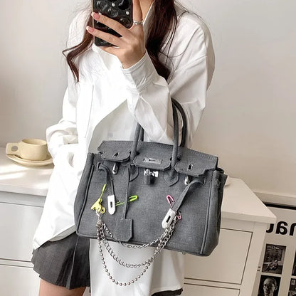 Vintage Distressed Denim Crossbody Bag 2025 Spring Summer Boho Chic Shoulder Purse for Women - Funny Ripped Designer Handbag 4