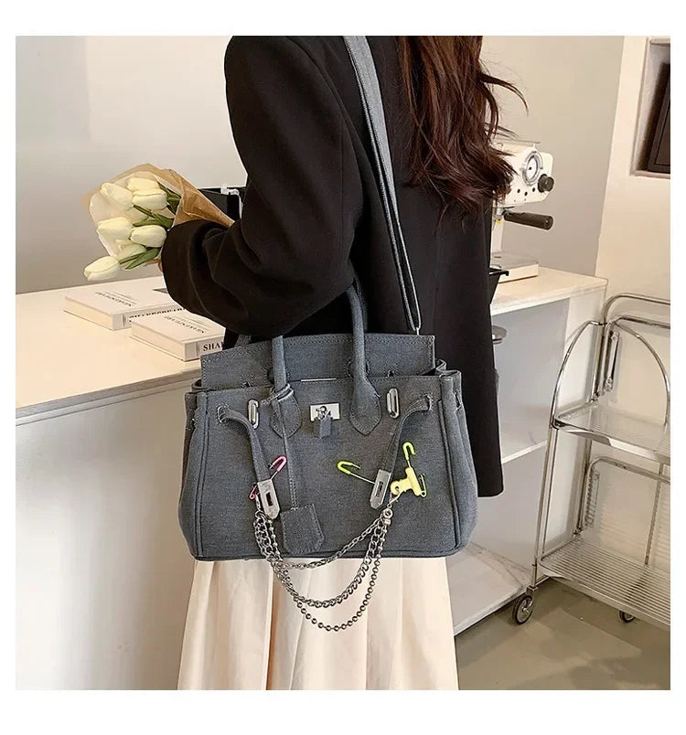 Vintage Distressed Denim Crossbody Bag 2025 Spring Summer Boho Chic Shoulder Purse for Women - Funny Ripped Designer Handbag 5