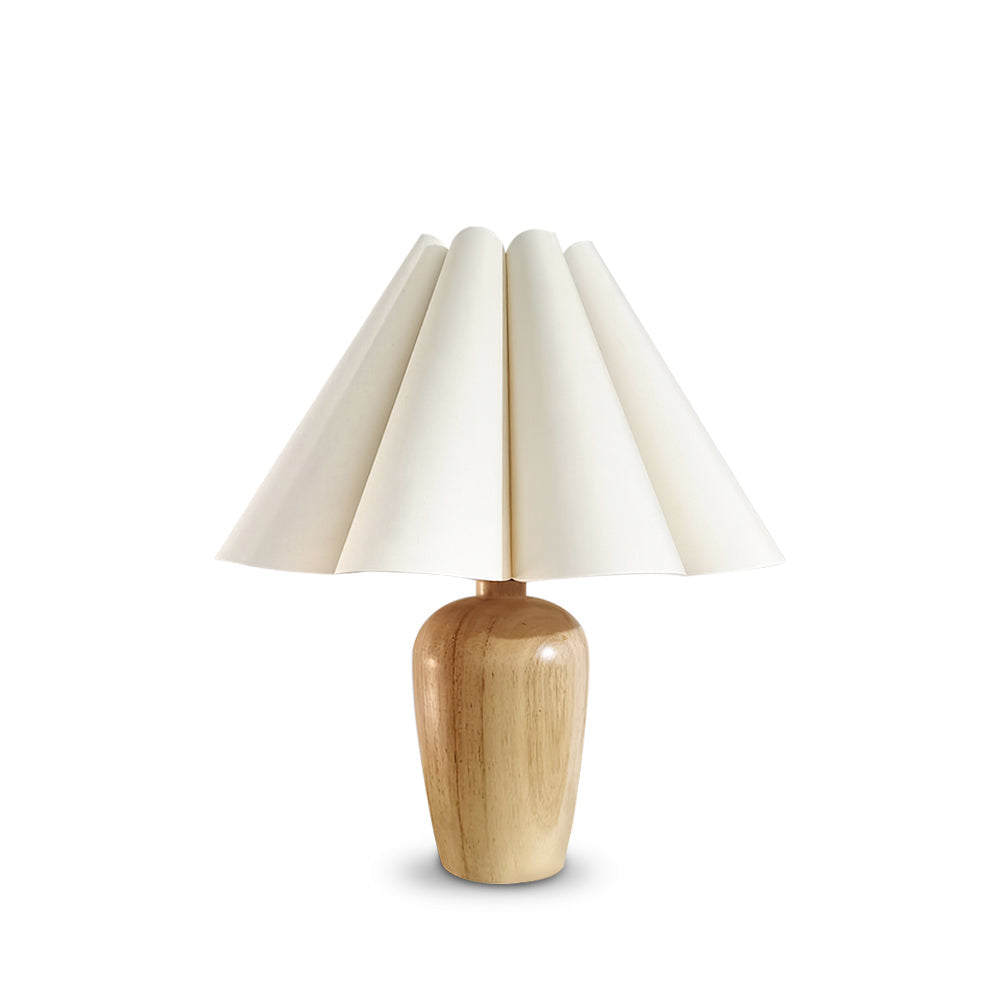 Luxury Soft Fold Table Lamp with Wood Base