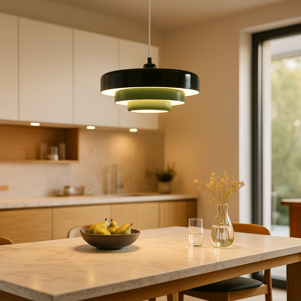 Rustic Metal Pendant Light - Classic Warm LED Lighting - Fesara