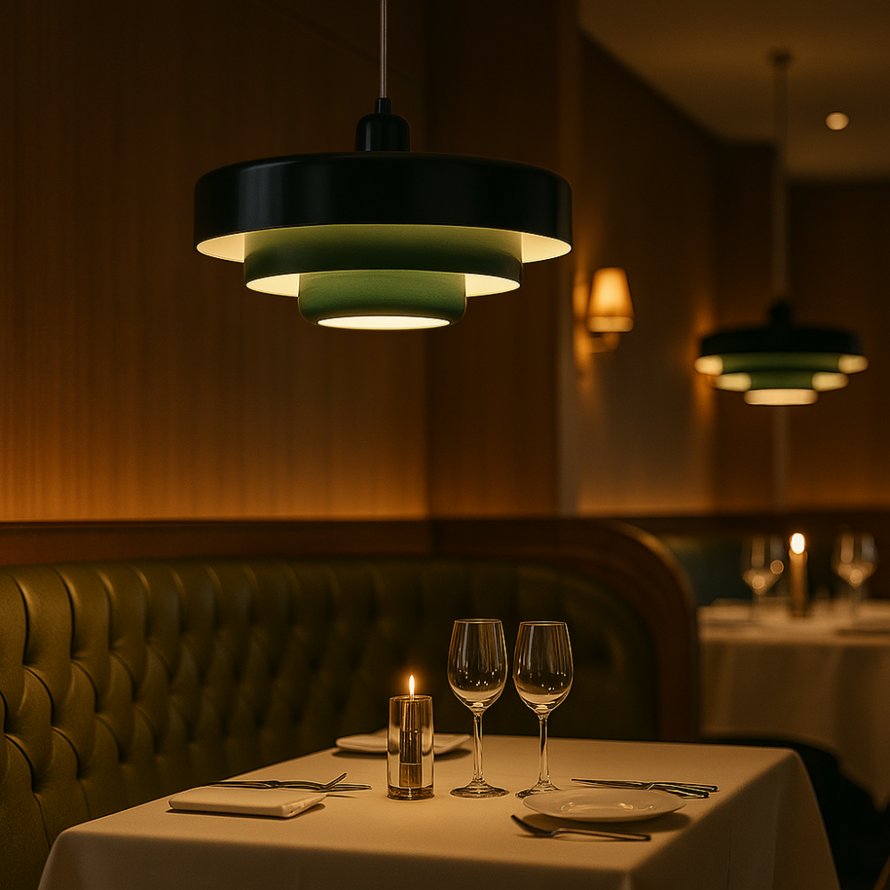 Rustic Metal Pendant Light - Classic Warm LED Lighting