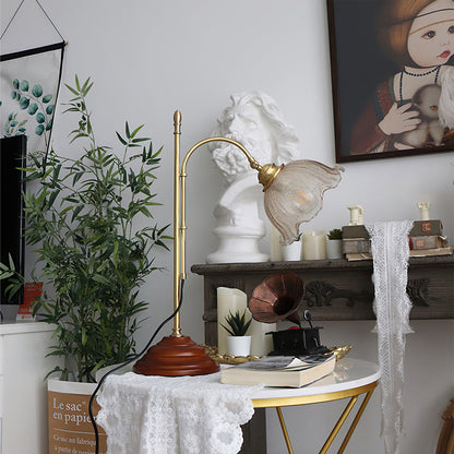 Vintage Style Lamp with Distressed Finish and Warm Light