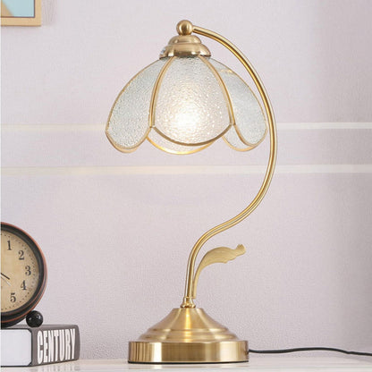 Elegant Flower Glass Desk Lamp