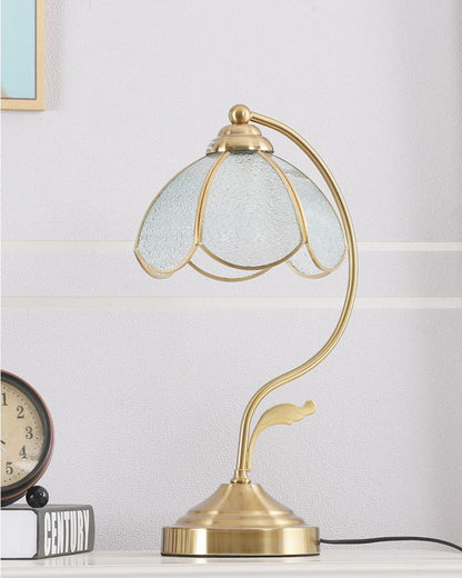 Elegant Flower Glass Desk Lamp