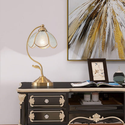 Elegant Flower Glass Desk Lamp