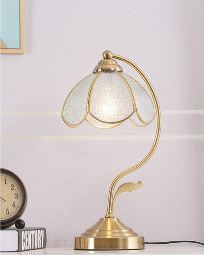 Elegant Flower Glass Desk Lamp