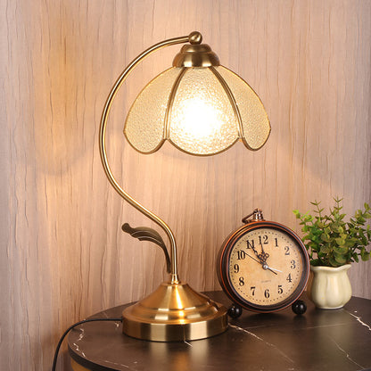 Elegant Flower Glass Desk Lamp