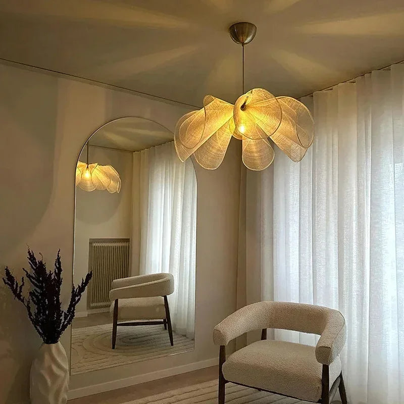 Vintage fabric hanging lamp 4