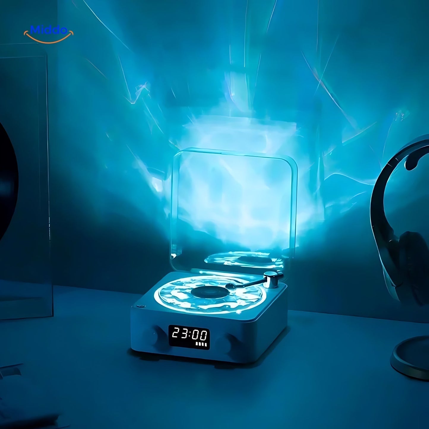 Wireless Vinyl Turntable Speaker with Colorful LED Lights