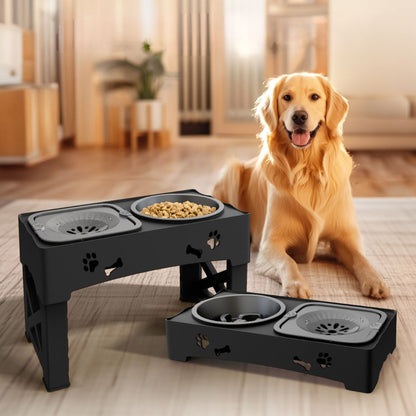 Pet Food Bowl with Adjustable Height & Anti-Choke Design - Fesara