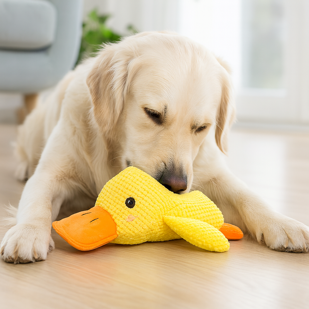 Cuddly Squeaky Dog Duck Toy - Fesara