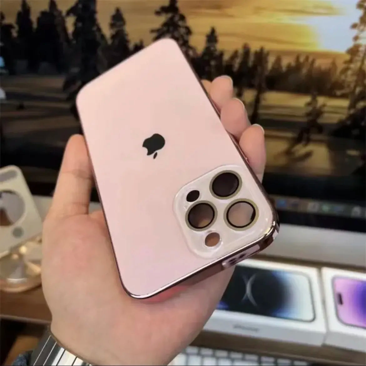 Vivolux | Galvanized Matte Acrylic Tempered Glass iPhone Protective Case 1
