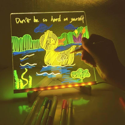 Colorful LED Writing Board with Multi Color Pen - Fesara