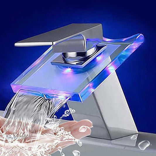 Luxury Copper Sink Mixer Tap with Colorful LED Lights - Fesara