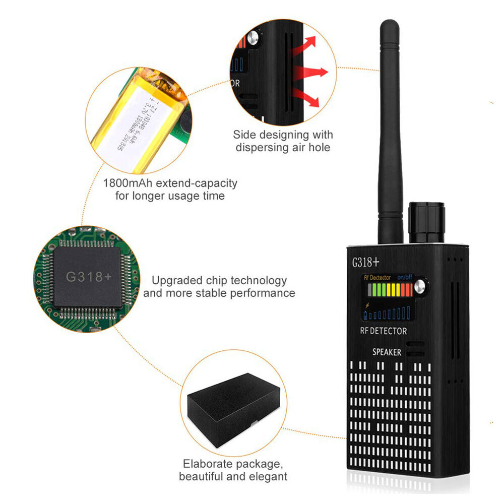 Vivolux | Spionagesignal-Wanzendetektor, HF-Detektor, versteckte Kamera, Laserlinse, GSM-GPS-Gerätefinder 5
