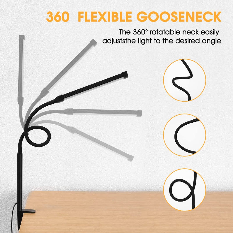 Bright Adjustable LED Desk Lamp with USB Port