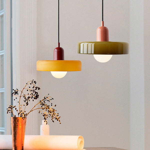 Vibrant Glass Hanging Lamp in Modern Style