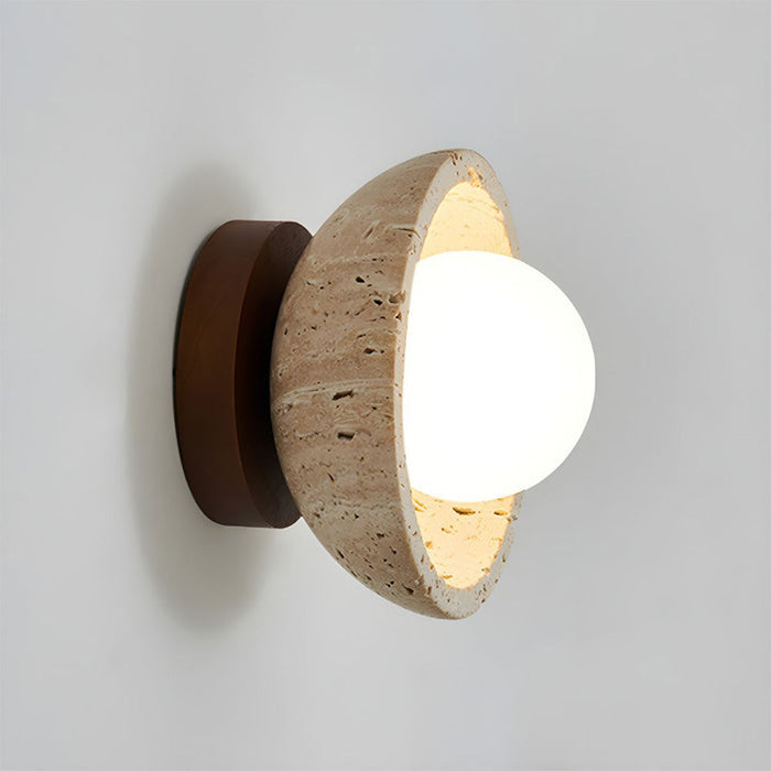 Rustic Stone LED Wall Light Fixture