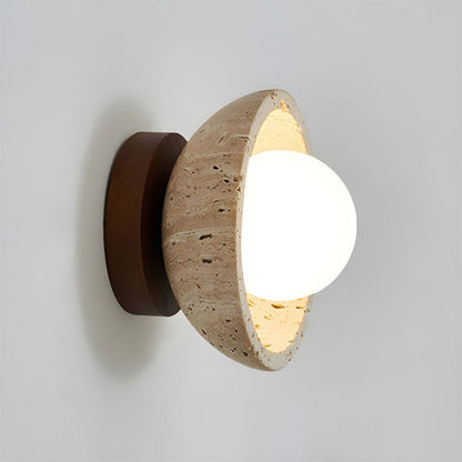 Rustic Stone LED Wall Light Fixture