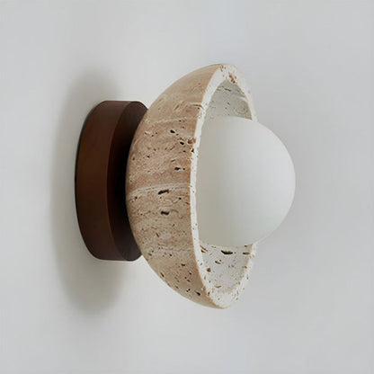 Rustic Stone LED Wall Light Fixture