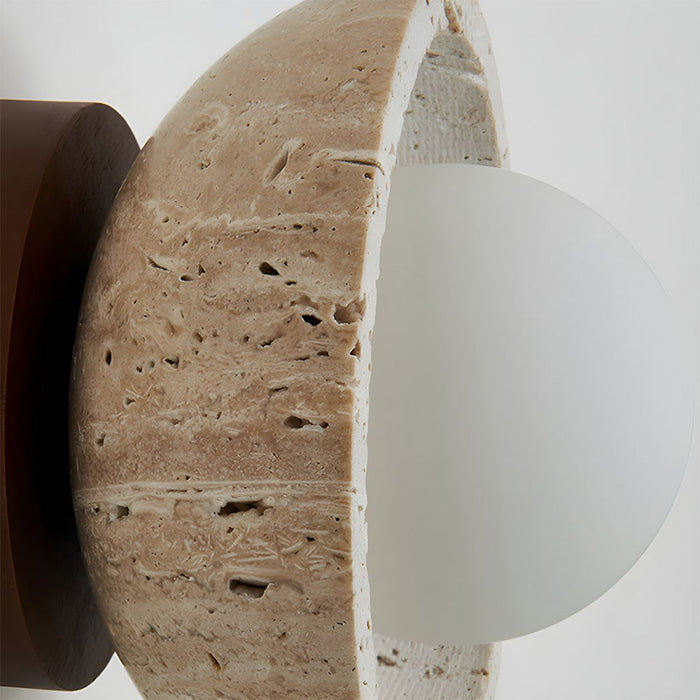 Rustic Stone LED Wall Light Fixture