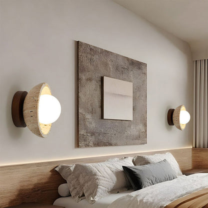 Rustic Stone LED Wall Light Fixture
