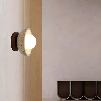 Rustic Stone LED Wall Light Fixture