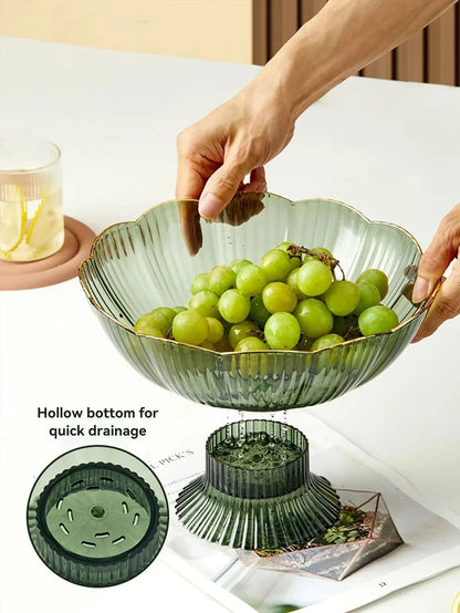 Elegant Glass Fresh Fruit Bowl