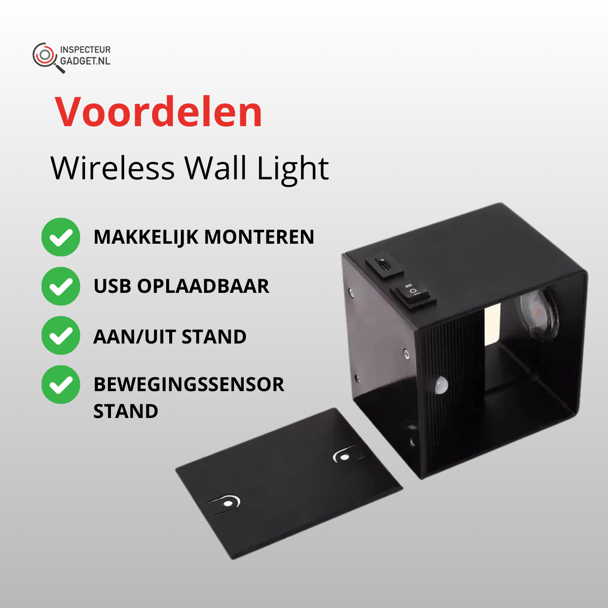 Wireless Battery Powered LED Wall Light